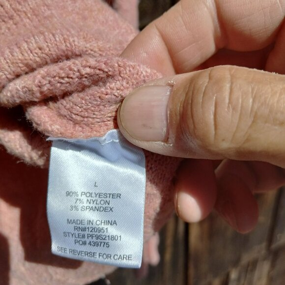 Pink Rose Heather Dolman Sleeve V Neck Blouse Summer Sweater‎ Oversize Size LG - Picture 4 of 6